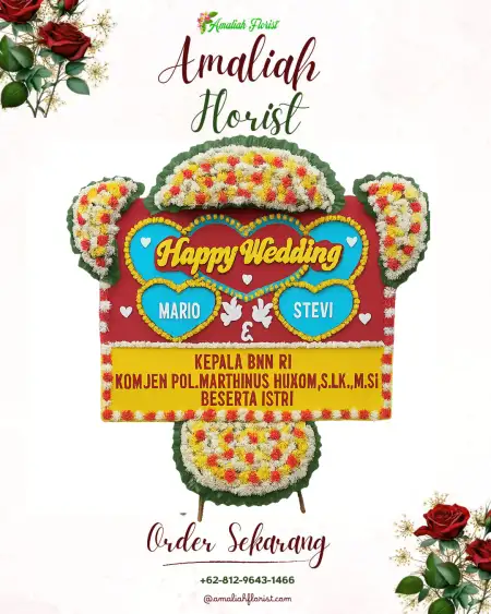 Papan Bunga Pernikahan Laay